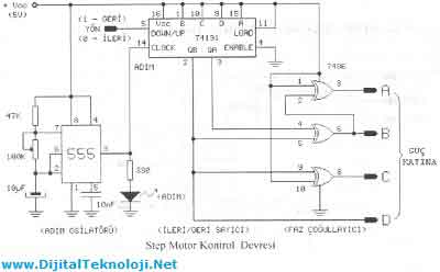 step motor kontrol devresi